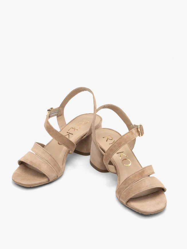Beige Damen-Keilsandalen
