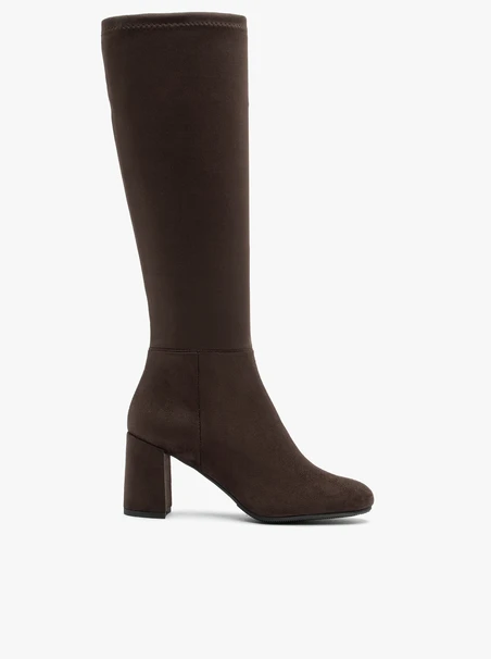 Braune Stiletto-Stiefel mit Gummisohle