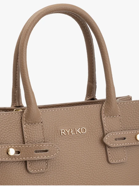 Beige Vollnarbenleder Handtasche