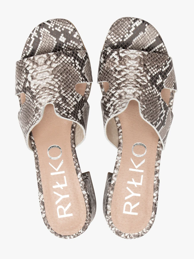Damen-Flip-Flops mit Schlangenhautmuster und Cut-Outs