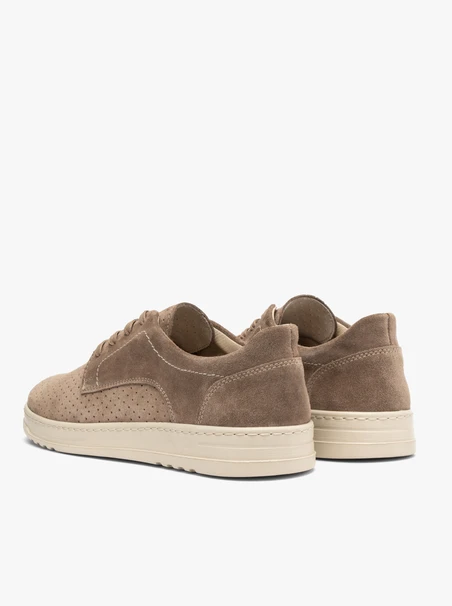 Grau-beige Herren Schnürhalbschuhe