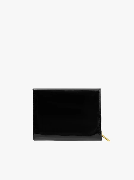 Schwarz lackierte Damenbrieftasche