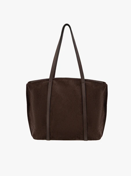 Dunkelbraune geräumige Shopper-Tasche für Frauen