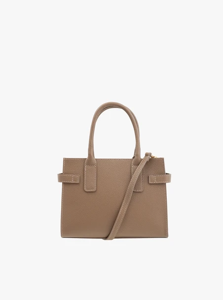 Beige Vollnarbenleder Handtasche