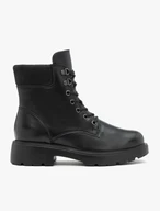 Schwarze Stiefel aus Leder und Nubuk