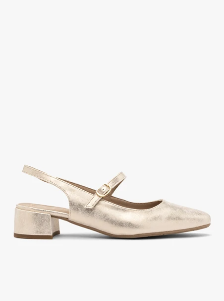 Pumps mit niedrigem Absatz aus Platin