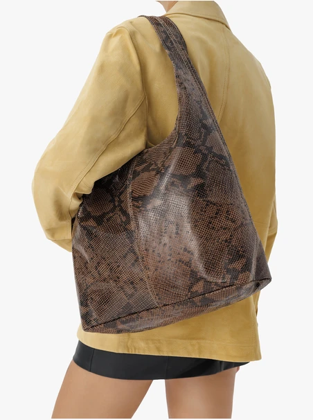 Shopper-Tasche mit Eidechsenhaut-Muster