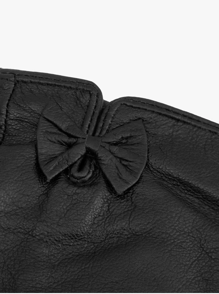 Schwarze genarbte Lederhandschuhe
