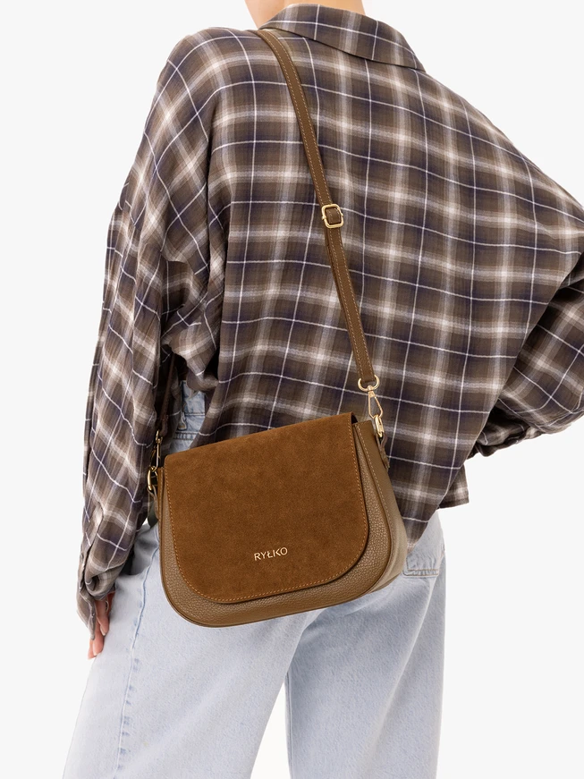 Handtasche aus Erzleder und Velours