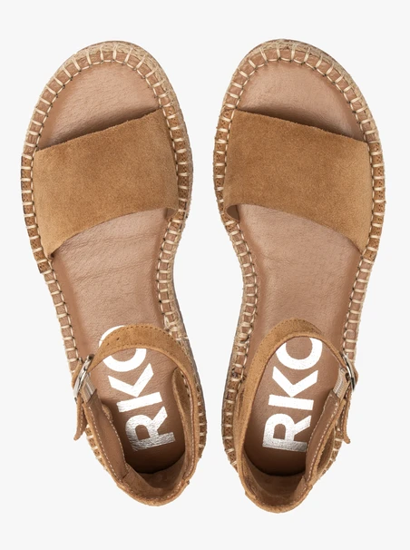 Flache Sandalen aus rotem Velours