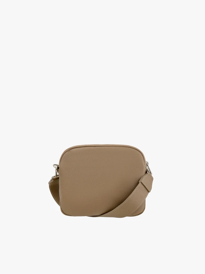 Beigefarbene kleine Tasche aus Bonded Leather