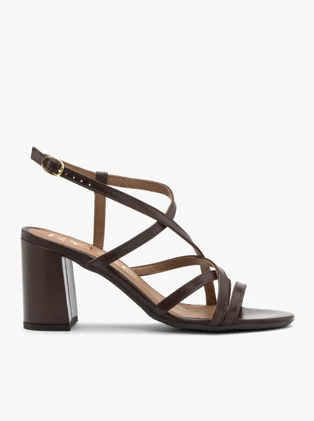 Damen-Sandalen mit Schokoladen-Absatz