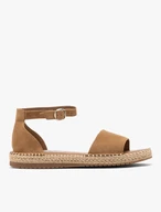 Flache Sandalen aus rotem Velours