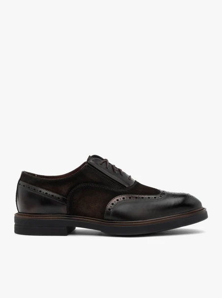 Dunkelbraune Halbschuhe aus Leder