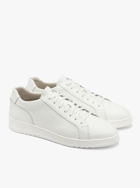 Herren Halbschuhe aus weißem Leder mit leichtem Boden