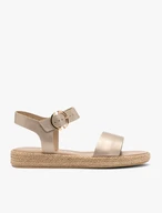 Flache Damen-Sandalen aus Platin