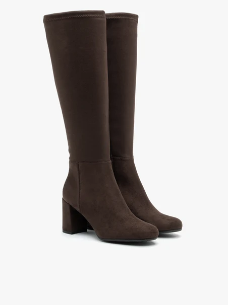 Braune Stiletto-Stiefel mit Gummisohle