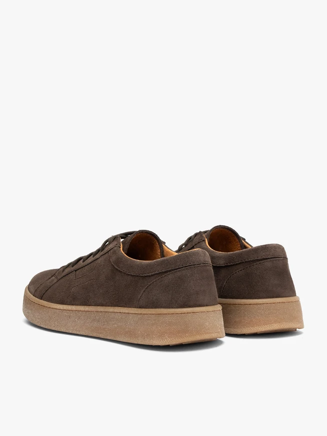 Graue Velourshalbschuhe