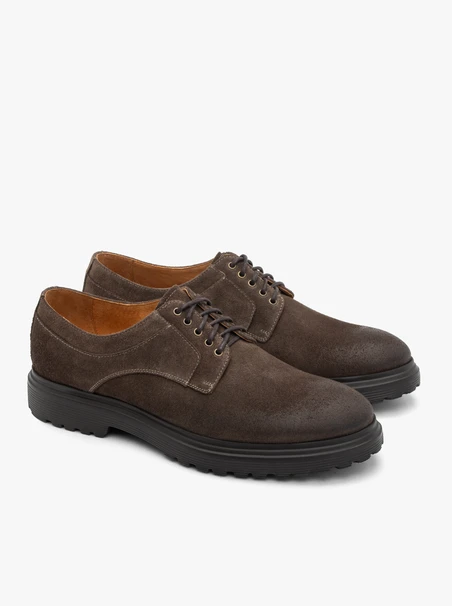 Braune Velours-Halbschuhe für Männer