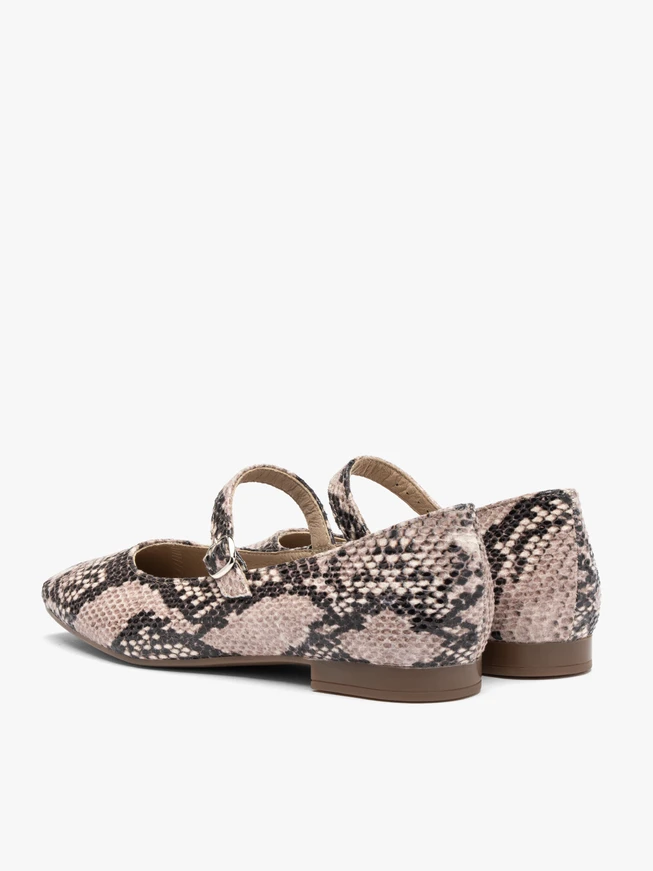 Ballerinas mit Tiermuster und Gürtel