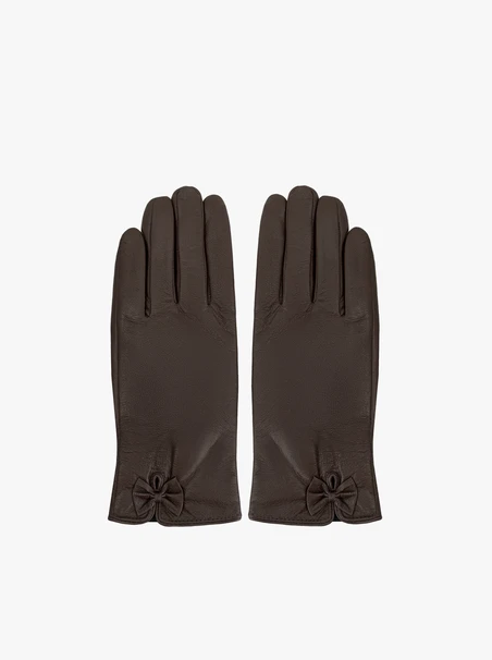 Braun genarbte Lederhandschuhe