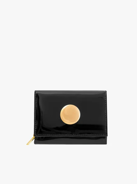 Schwarz lackierte Damenbrieftasche