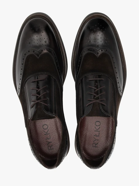 Dunkelbraune Halbschuhe aus Leder