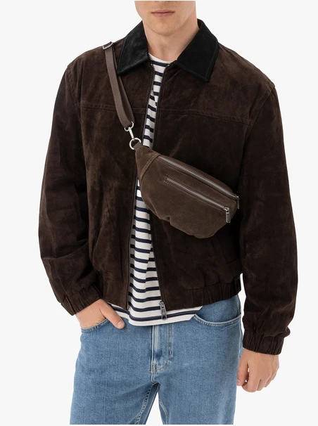 Braunes Nierenleder in Bonded Leather