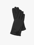 Schwarze genarbte Lederhandschuhe