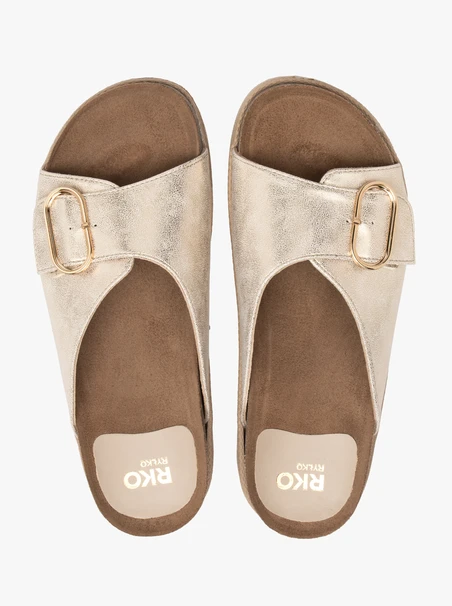 Flache Damen-Flip-Flops aus Platin