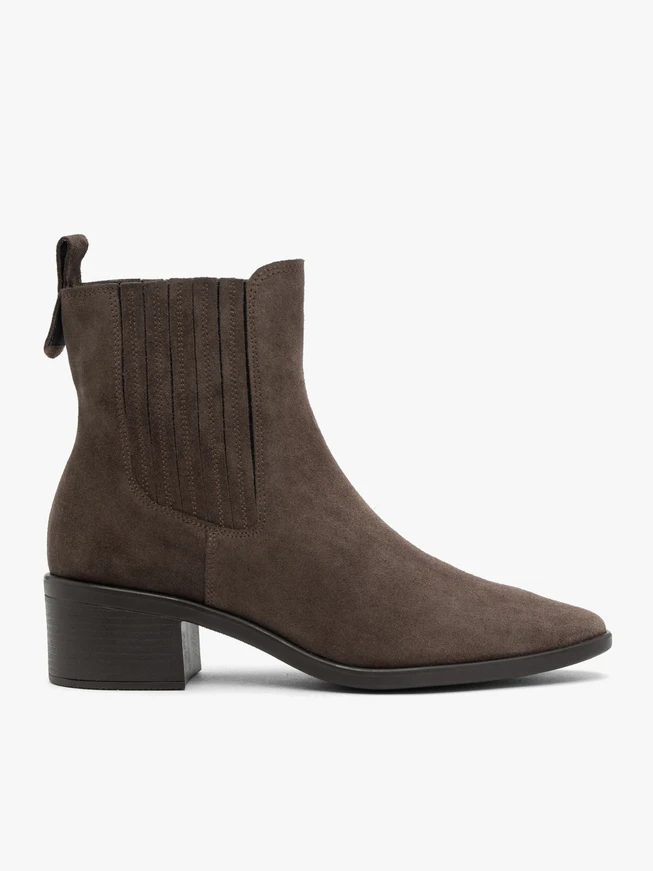 Braune Stiletto-Absätze aus Veloursleder