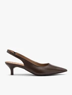 Braune Slingback-Pumps ohne Absatz