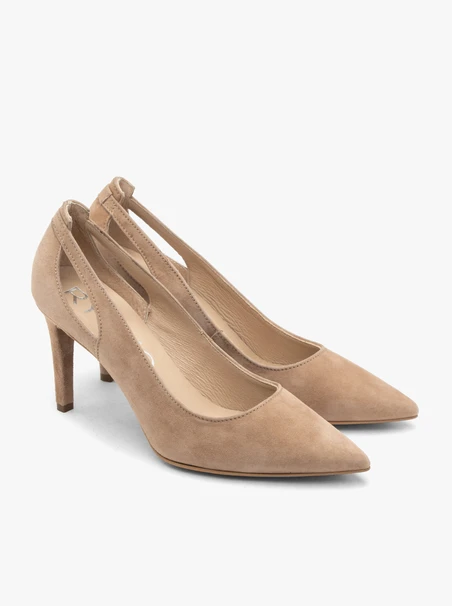 Beigefarbene Stiletto-Pumps