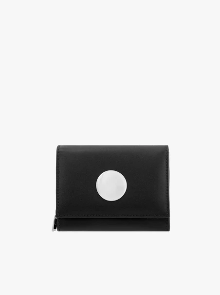 Schwarzes Portemonnaie aus Leder für Damen