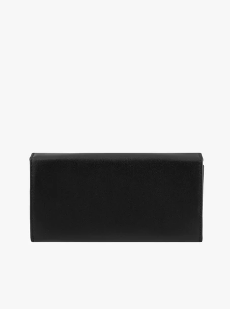 Schwarzes Portemonnaie aus Vollnarbenleder