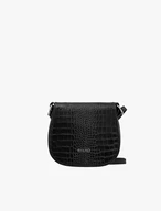 Schwarze Posttasche für Frauen mit Schlangenhautstruktur