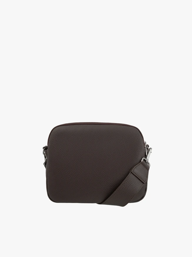 Kleine braune kombinierte Lederhandtasche