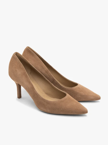 Dunkelbeige Damen-Stiletto-Pumps