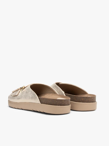 Flache Damen-Flip-Flops aus Platin