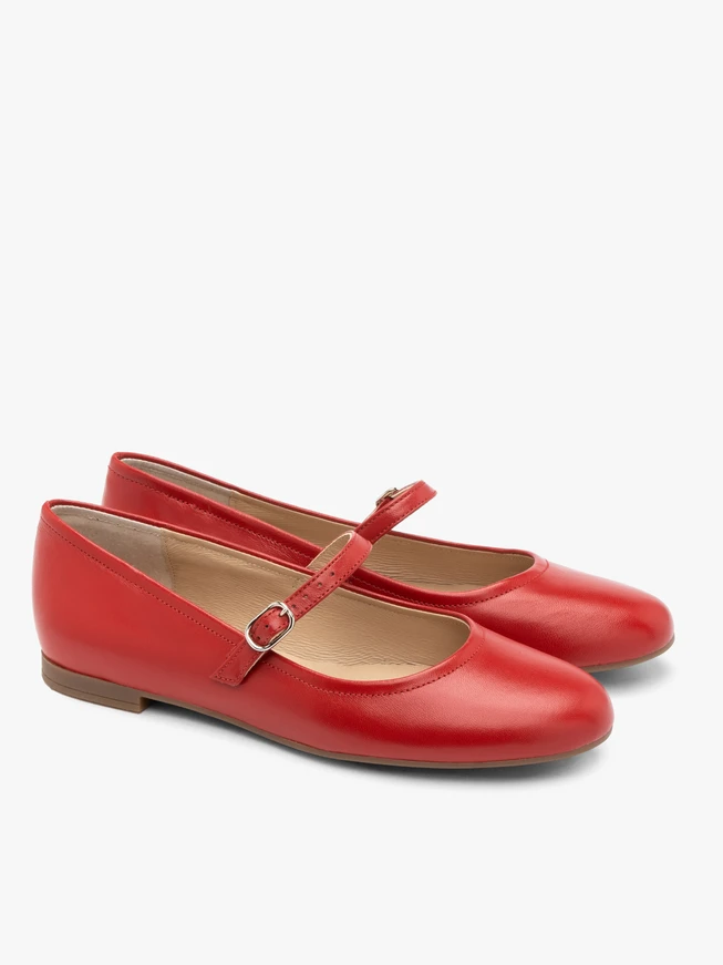 Rote Damen Ballerinas mit Riemen
