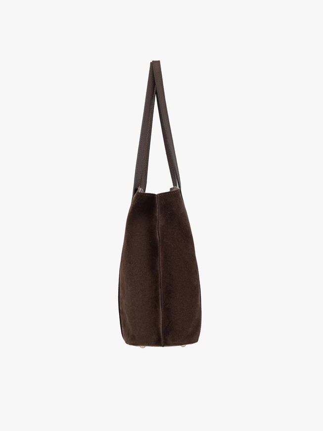 Dunkelbraune geräumige Shopper-Tasche für Frauen