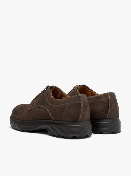 Braune Velours-Halbschuhe für Männer