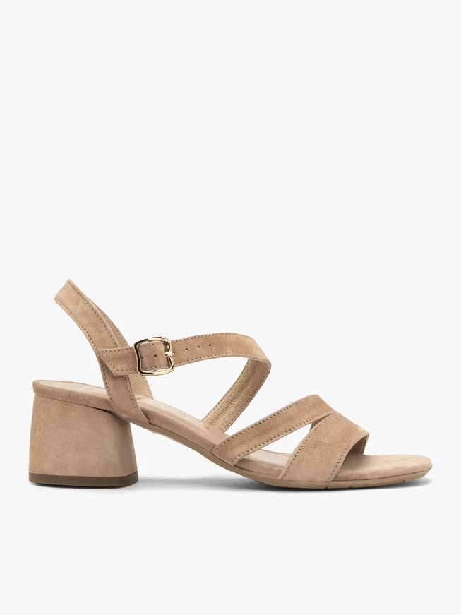 Beige Damen-Keilsandalen
