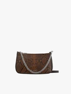 Braune Handtasche mit Schlangenhautmuster für Frauen