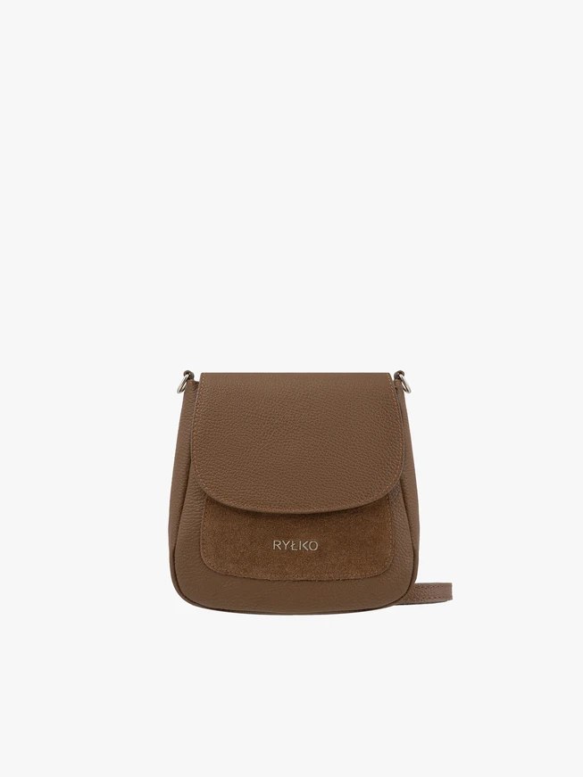 Kleine hellbraune Lederhandtasche