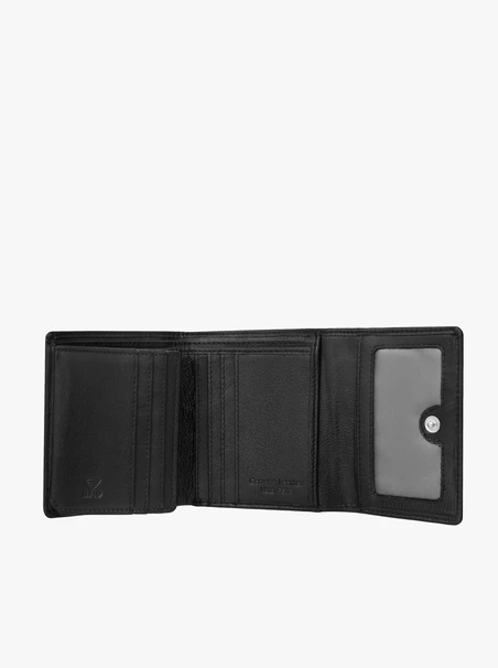 Schwarzes Portemonnaie aus Vollnarbenleder