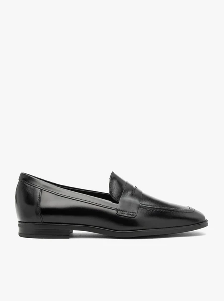 Schwarze minimalistische Mokassins