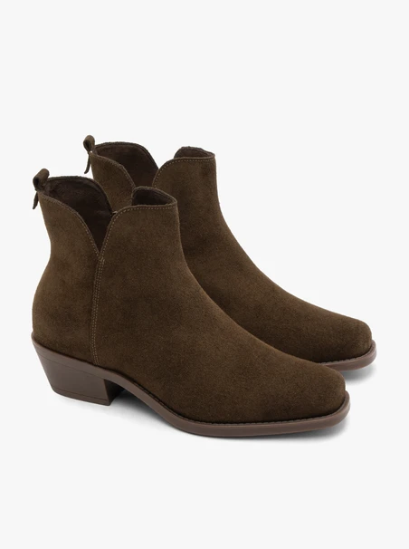 Grüne Velourslederstiefel