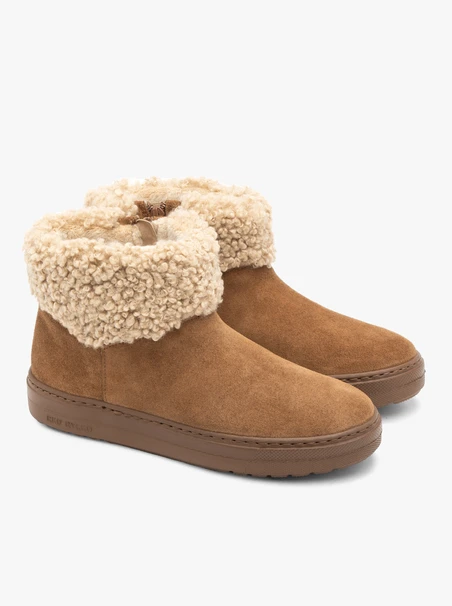 Rote Kunstfell-Schneestiefel aus isolierter Wolle