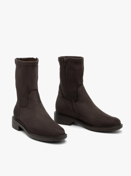 Brauner höherer Stiefel mit elastischem Schaft